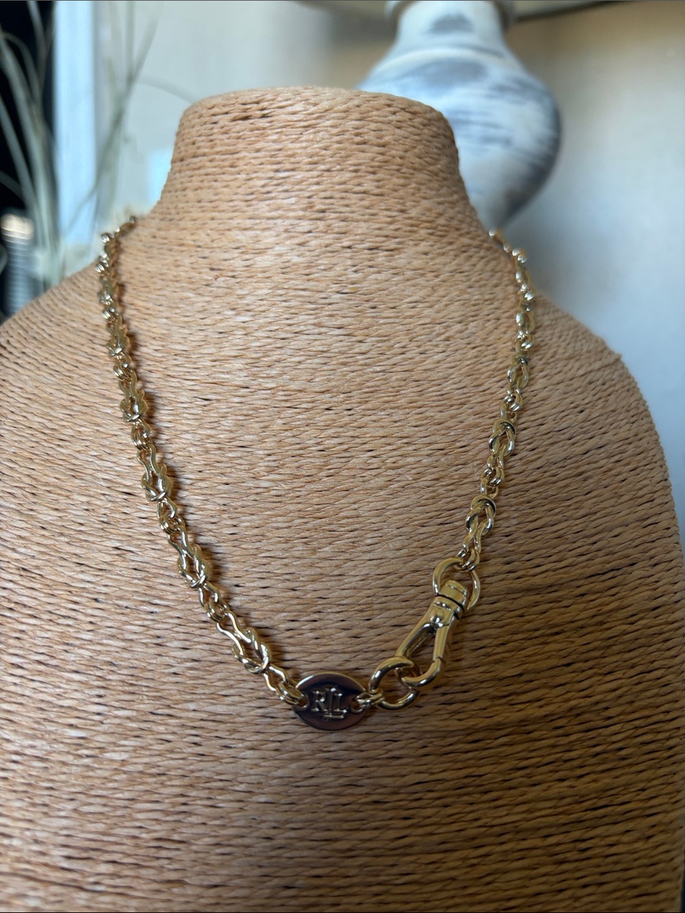 Ralph Lauren Gold-Tone Rope Chain Necklace with Designer Tag